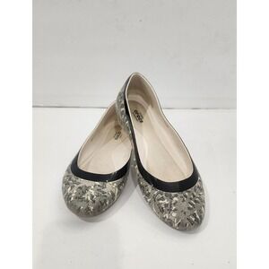 Crocs Womens Lina Ballerina Flats Shoes L Black White‎ Floral